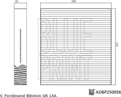 Blue Print ADBP250056 - Filtro, aire habitáculo parts5.com