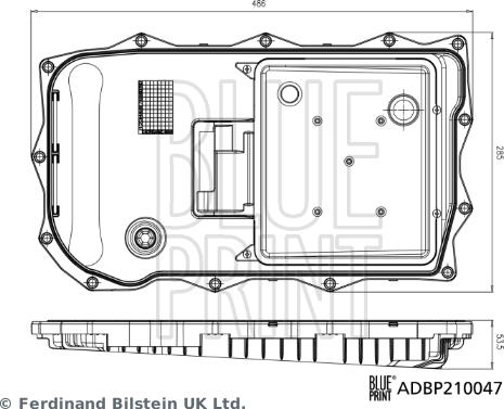 Blue Print ADBP210047 - Filtr hydrauliczny, automatyczna skrzynia biegów parts5.com