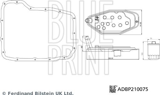 Blue Print ADBP210075 - Filtro hidráulico, transmisión automática parts5.com