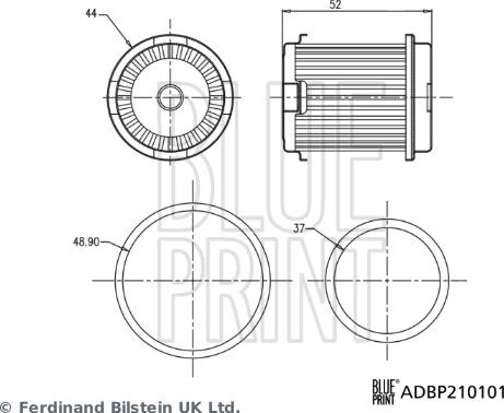 Blue Print ADBP210101 - Hidraulični filtar, automatski mjenjač parts5.com