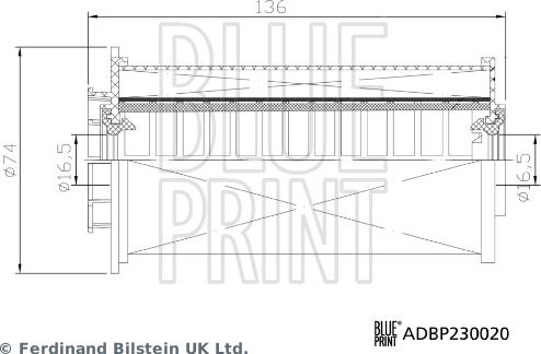 Blue Print ADBP230020 - Filtro combustible parts5.com