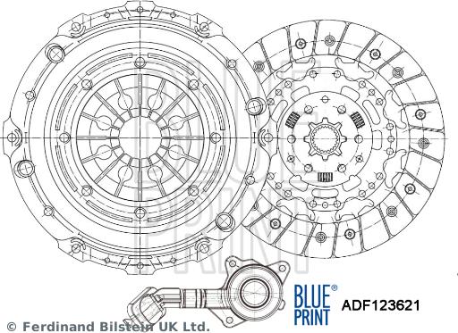 Blue Print ADF123621 - Комплект сцепления parts5.com