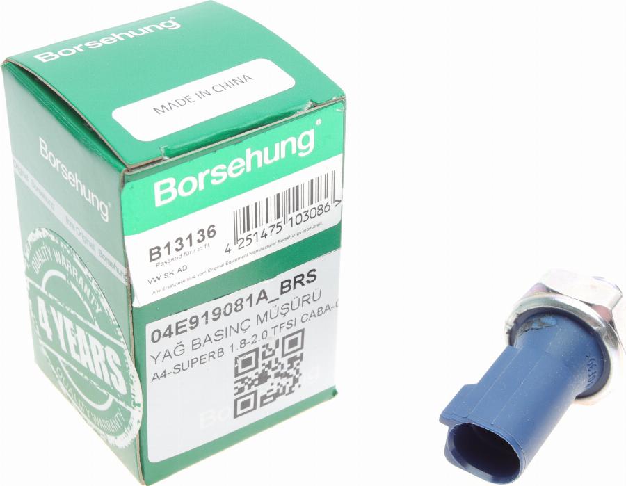 Borsehung B13136 - Αισθητήρας, πίεση λαδιού parts5.com