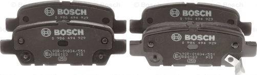 BOSCH 0 986 494 929 - Brake Pad Set, disc brake parts5.com