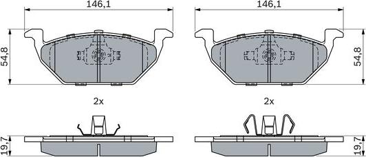 BOSCH 0 986 494 925 - Komplet pločica, disk-kočnica parts5.com