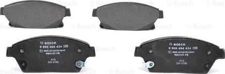 BOSCH 0 986 494 434 - Sada brzdových destiček, kotoučová brzda parts5.com