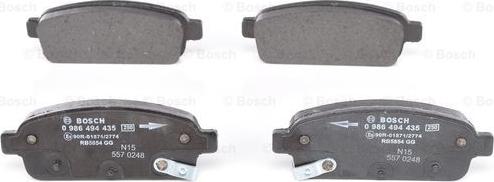 BOSCH 0 986 494 435 - Sada brzdových platničiek kotúčovej brzdy parts5.com