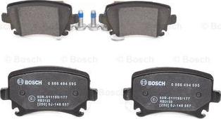 BOSCH 0 986 494 595 - Brake Pad Set, disc brake parts5.com