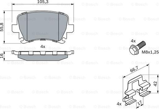 BOSCH 0 986 494 595 - Set placute frana,frana disc parts5.com