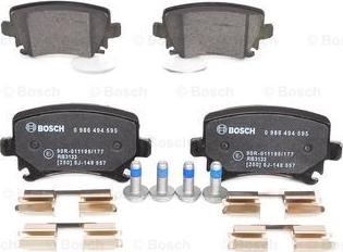 BOSCH 0 986 494 595 - Brake Pad Set, disc brake parts5.com