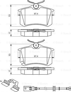 BOSCH 0 986 494 598 - Комплект спирачно феродо, дискови спирачки parts5.com