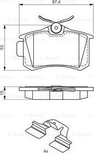 BOSCH 0 986 494 597 - Bremsbelagsatz, Scheibenbremse parts5.com