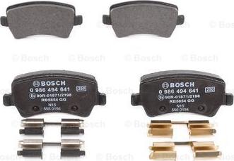 BOSCH 0 986 494 641 - Fékbetétkészlet, tárcsafék parts5.com