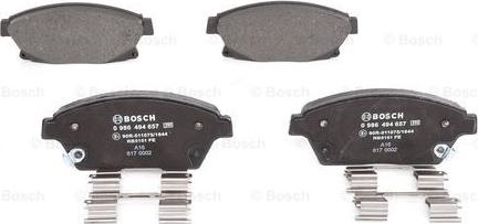 BOSCH 0 986 494 657 - Kit de plaquettes de frein, frein à disque parts5.com