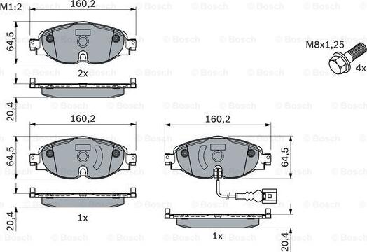 BOSCH 0 986 494 660 - Тормозные колодки, дисковые, комплект parts5.com