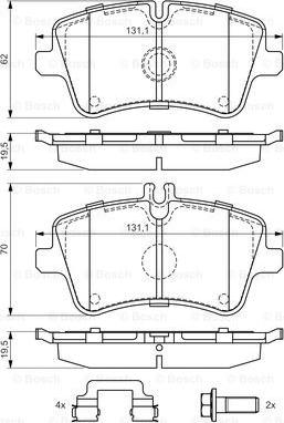 BOSCH 0 986 494 607 - Brake Pad Set, disc brake parts5.com