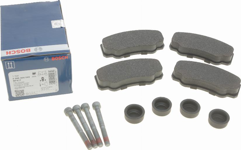 BOSCH 0 986 494 049 - Sada brzdových platničiek kotúčovej brzdy parts5.com