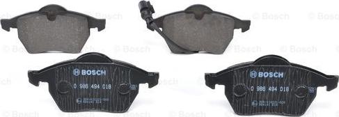 BOSCH 0 986 494 018 - Komplet pločica, disk-kočnica parts5.com