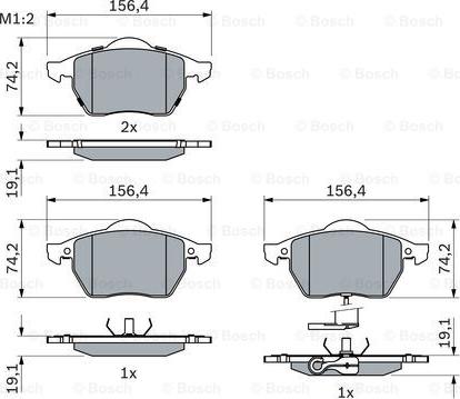 BOSCH 0 986 494 018 - Komplet pločica, disk-kočnica parts5.com