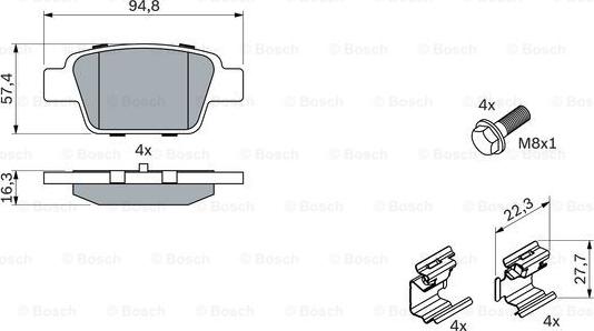 BOSCH 0 986 494 030 - Set placute frana,frana disc parts5.com