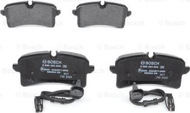 BOSCH 0 986 494 842 - Fren balata seti, diskli fren parts5.com