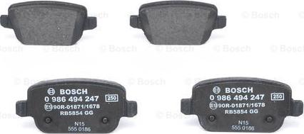 BOSCH 0 986 494 247 - Brake Pad Set, disc brake parts5.com