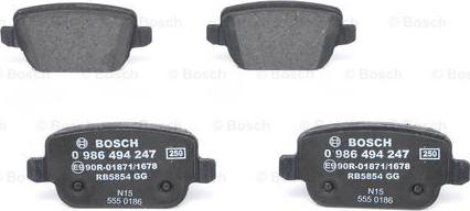 BOSCH 0 986 494 247 - Brake Pad Set, disc brake parts5.com