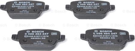 BOSCH 0 986 494 247 - Brake Pad Set, disc brake parts5.com