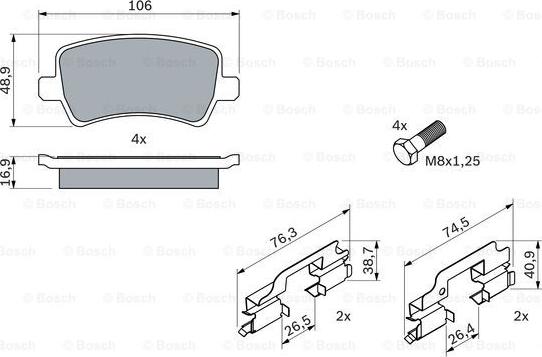 BOSCH 0 986 494 213 - Set placute frana,frana disc parts5.com