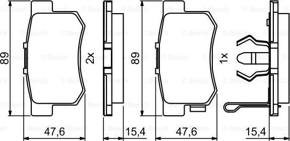 BOSCH 0 986 494 233 - Brake Pad Set, disc brake parts5.com