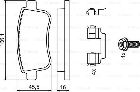 BOSCH 0 986 494 735 - Комплект спирачно феродо, дискови спирачки parts5.com