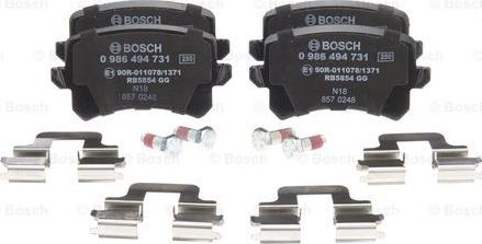 BOSCH 0 986 494 731 - Juego de pastillas de freno parts5.com