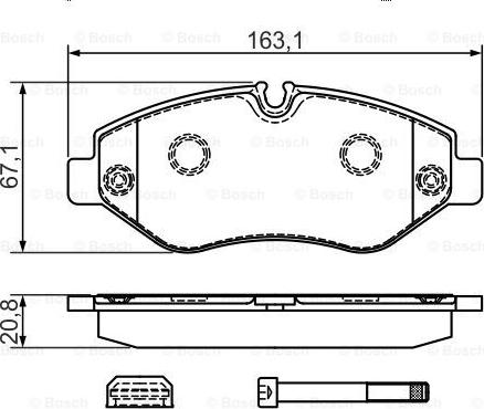 BOSCH 0 986 494 728 - Brake Pad Set, disc brake parts5.com