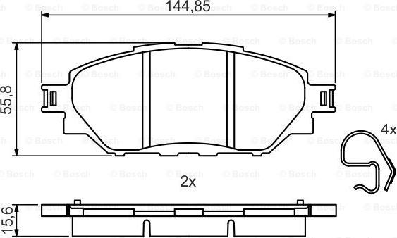 BOSCH 0 986 495 425 - Juego de pastillas de freno parts5.com