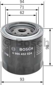 BOSCH 0 986 452 024 - Filtre à huile parts5.com