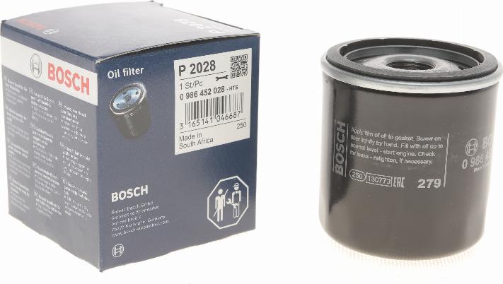 BOSCH 0 986 452 028 - Filtr oleju parts5.com