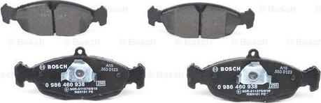 BOSCH 0 986 460 938 - Komplet zavornih oblog, ploscne (kolutne) zavore parts5.com