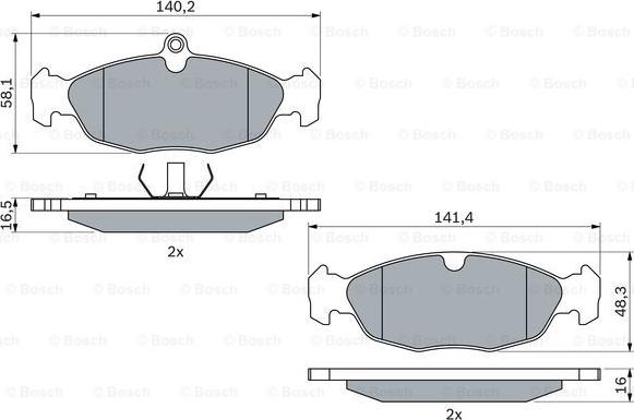 BOSCH 0 986 460 938 - Komplet zavornih oblog, ploscne (kolutne) zavore parts5.com