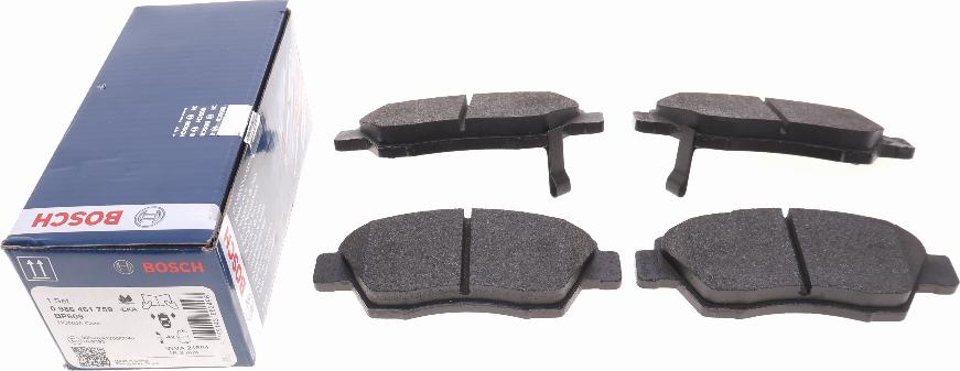 BOSCH 0 986 461 759 - Zestaw klocków hamulcowych, hamulce tarczowe parts5.com