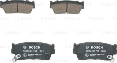 BOSCH 0 986 461 750 - Komplet kočnih obloga, disk kočnica parts5.com