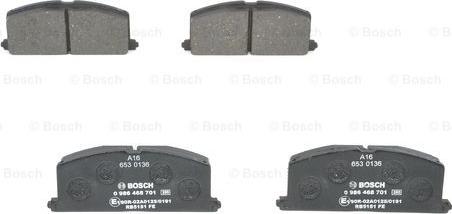 BOSCH 0 986 468 701 - Тормозные колодки, дисковые, комплект parts5.com