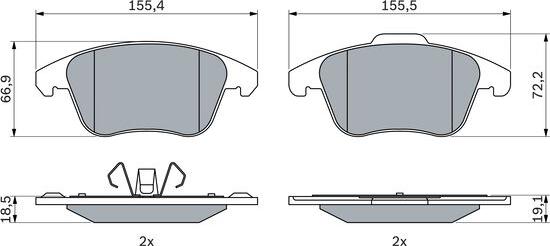 BOSCH 0 986 424 986 - Kit de plaquettes de frein, frein à disque parts5.com