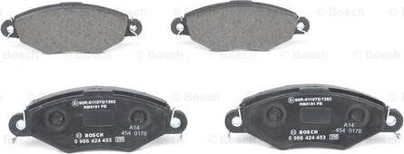 BOSCH 0 986 424 453 - Brake Pad Set, disc brake parts5.com