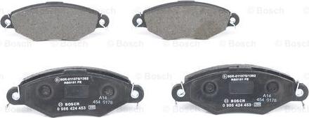 BOSCH 0 986 424 453 - Juego de pastillas de freno parts5.com