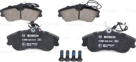 BOSCH 0 986 424 414 - Σετ τακάκια, δισκόφρενα parts5.com