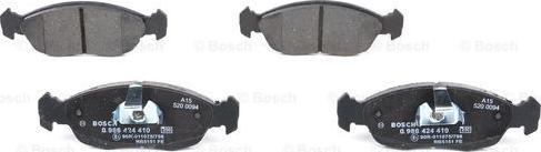 BOSCH 0 986 424 410 - Komplet pločica, disk-kočnica parts5.com