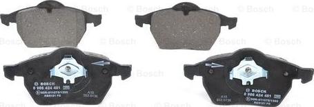 BOSCH 0 986 424 481 - Sada brzdových platničiek kotúčovej brzdy parts5.com