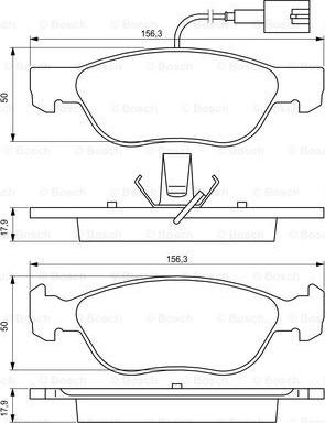 BOSCH 0 986 424 593 - Juego de pastillas de freno parts5.com