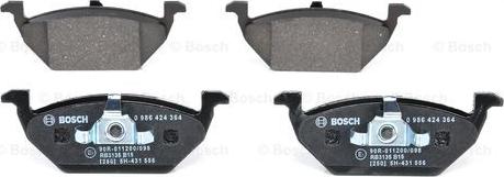 BOSCH 0 986 424 364 - Komplet pločica, disk-kočnica parts5.com