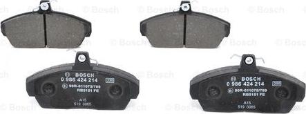 BOSCH 0 986 424 214 - Brake Pad Set, disc brake parts5.com